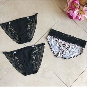 Victoria Secret Cotton Lace Panty LOT Size Medium